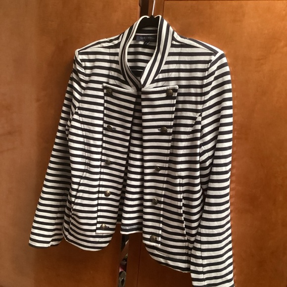Tommy Hilfiger Striped Black and White Double-Breasted Jacket, size L - Picture 1 of 5